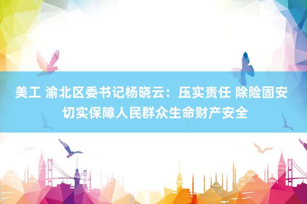 美工 渝北区委书记杨晓云：压实责任 除险固安  切实保障人民群众生命财产安全